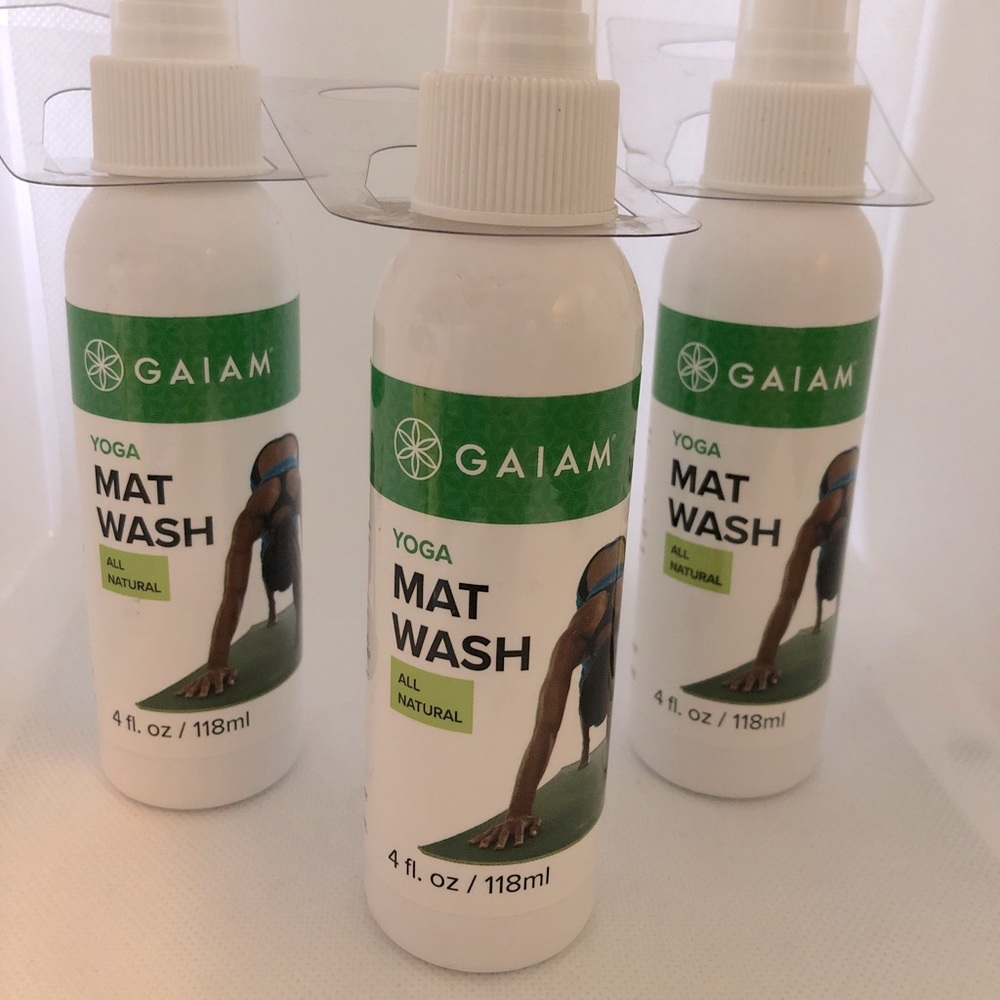 3 PACK Gaiam Yoga Mat Wash 4 fl Oz All Natural